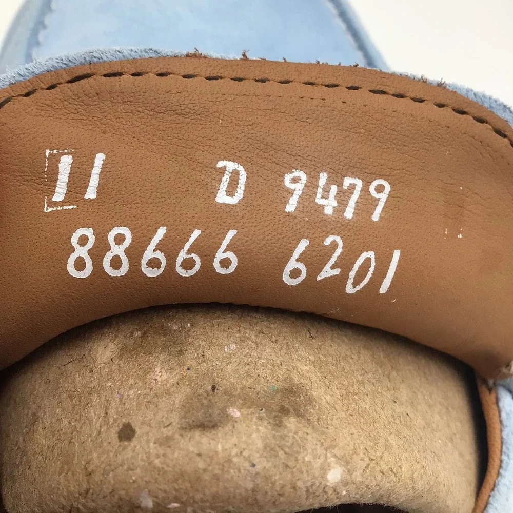 Allen Edmonds Gino Sky Blue Suede Slip On Loafers Mens Size 11 D Sneaker NEW
